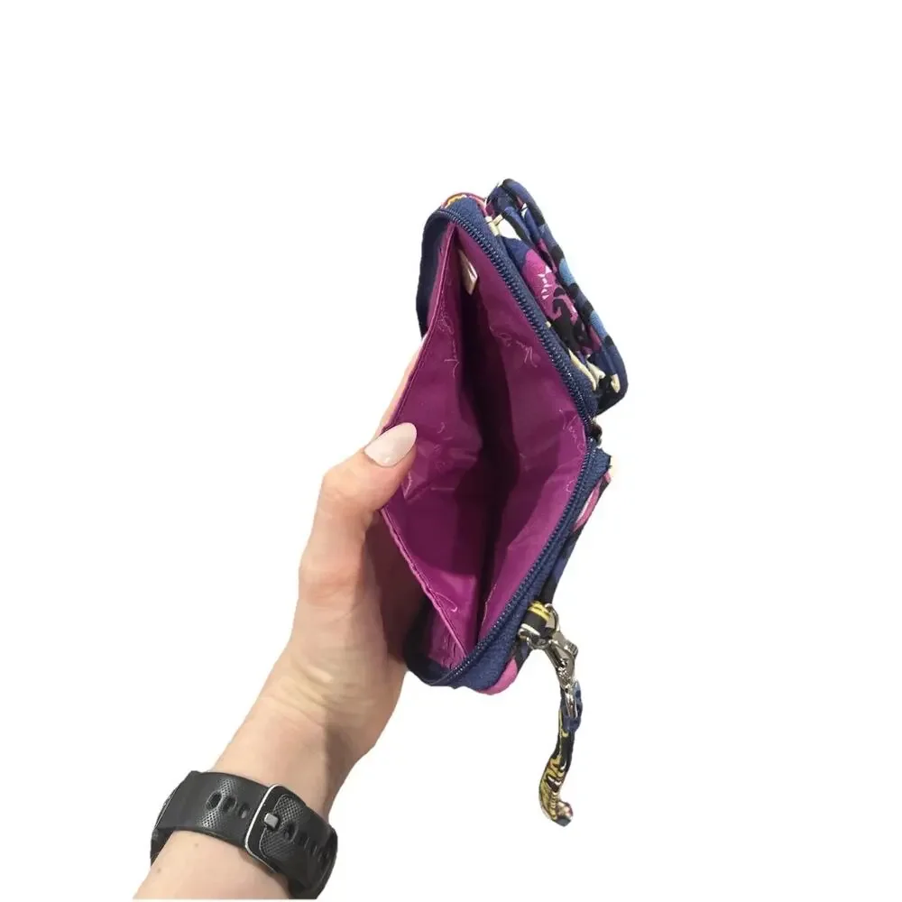 Vera Bradley African Violet Floral Zip Around Wrist Wallet. Snap And Zipper - Picture 6 of 8